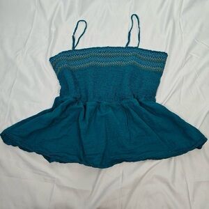 Lane Bryant Teal Smocked Camisole